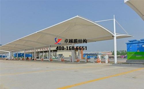 ?？h膜結(jié)構(gòu)充電站樁停車棚/雨棚【?？h漢生食品有限責(zé)任公司等】工程設(shè)計施工案例